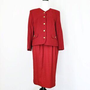 Red Vintage Haberdashery Two Piece Suit